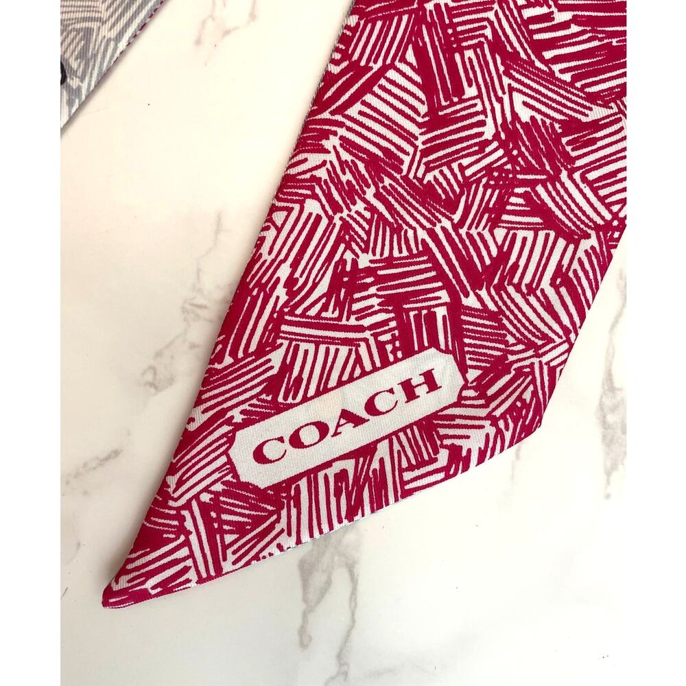 Coach 100% Silk Multi-Color "Doodle Sketch" Novelty Print Bandeau with Box NWOT - Picture 4 of 8
